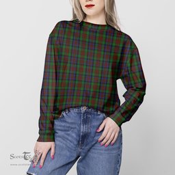 ScotsTee Shop Scottish MacDuff Hunting Clan Tartan Womens Raglan Sleeve Sweatshirt