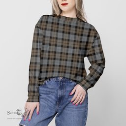 ScotsTee Shop Scottish MacKay Weathered Clan Tartan Womens Raglan Sleeve Sweatshirt
