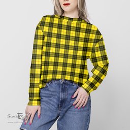 ScotsTee Shop Scottish MacLeod of Lewis Modern Clan Tartan Womens Raglan Sleeve Sweatshirt