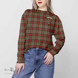 ScotsTee Shop Scottish MacGill Clan Tartan Womens Raglan Sleeve Sweatshirt with Family Crest