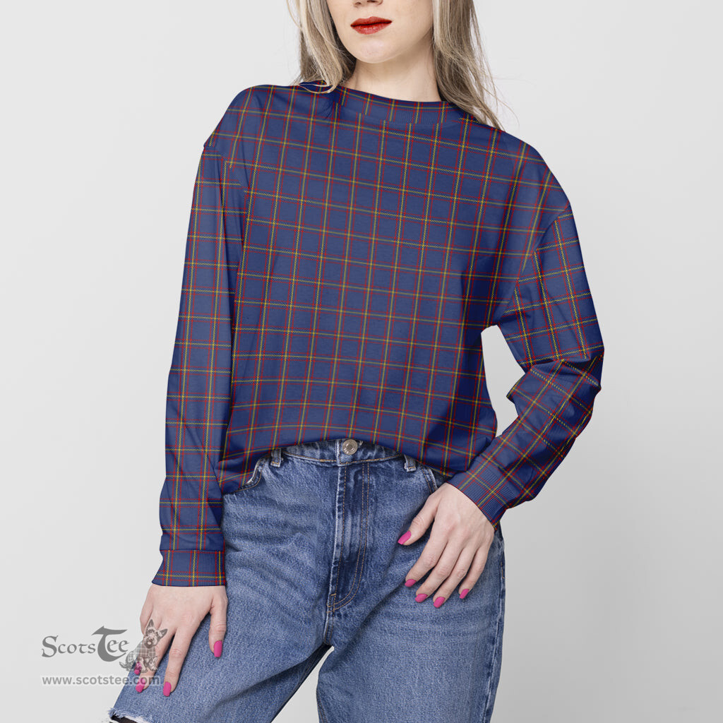 ScotsTee Shop Scottish MacLaine of Lochbuie Clan Tartan Womens Raglan Sleeve Sweatshirt