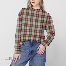 ScotsTee Shop Scottish MacLean Dress Clan Tartan Womens Raglan Sleeve Sweatshirt