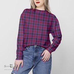 ScotsTee Shop Scottish Montgomery Modern Clan Tartan Womens Raglan Sleeve Sweatshirt