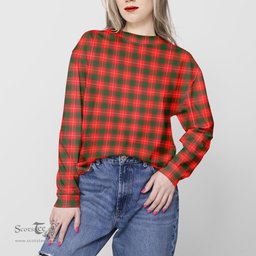 ScotsTee Shop Scottish MacFie Modern Clan Tartan Womens Raglan Sleeve Sweatshirt