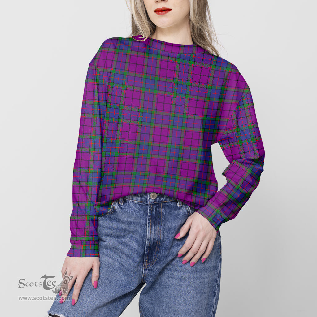 ScotsTee Shop Scottish Wardlaw Modern Clan Tartan Womens Raglan Sleeve Sweatshirt