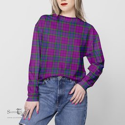 ScotsTee Shop Scottish Wardlaw Modern Clan Tartan Womens Raglan Sleeve Sweatshirt