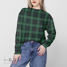 ScotsTee Shop Scottish MacAulay Hunting Ancient Clan Tartan Womens Raglan Sleeve Sweatshirt