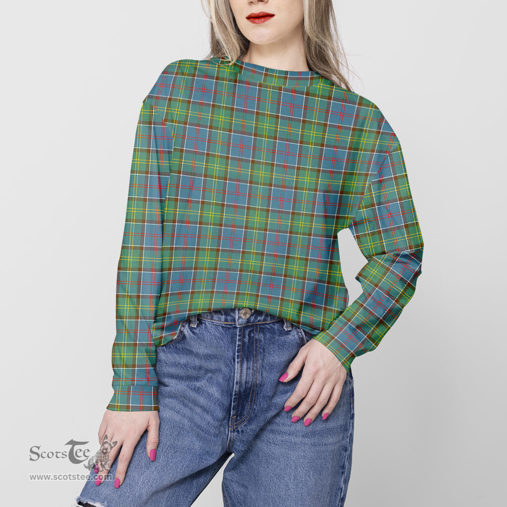 ScotsTee Shop Scottish Whitelaw Clan Tartan Womens Raglan Sleeve Sweatshirt