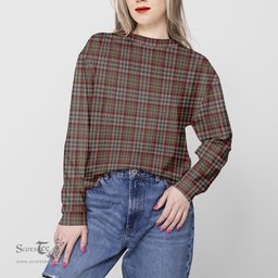ScotsTee Shop Scottish Nicolson Hunting Weathered Clan Tartan Womens Raglan Sleeve Sweatshirt