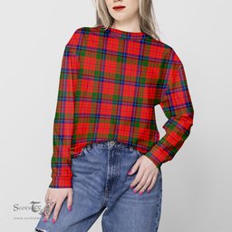 ScotsTee Shop Scottish MacNicol of Scorrybreac Clan Tartan Womens Raglan Sleeve Sweatshirt