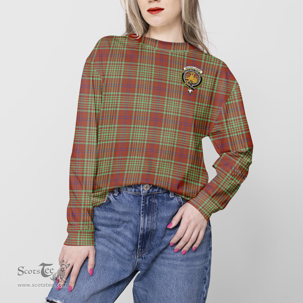 ScotsTee Shop Scottish MacGillivray Hunting Ancient Clan Tartan Womens Raglan Sleeve Sweatshirt with Family Crest