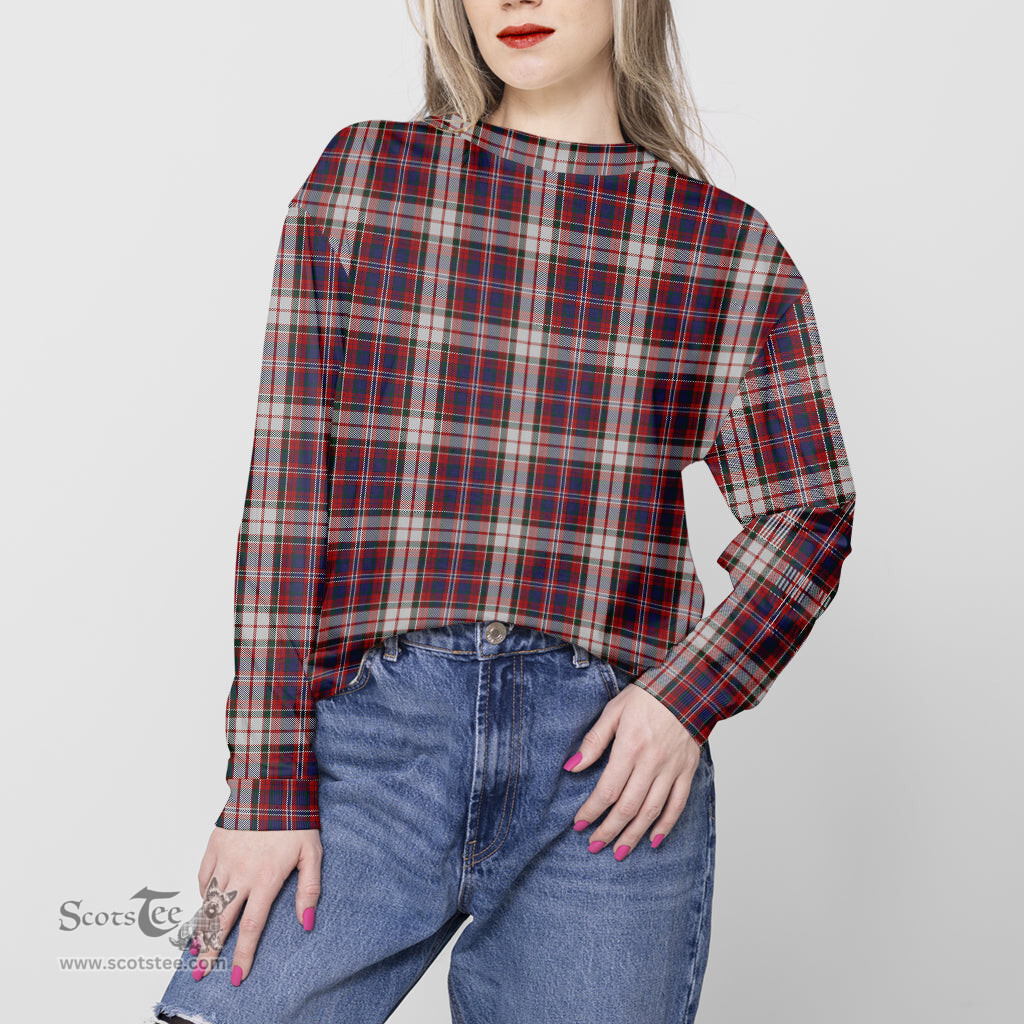 ScotsTee Shop Scottish MacFarlane Dress Clan Tartan Womens Raglan Sleeve Sweatshirt