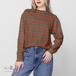 ScotsTee Shop Scottish MacIntosh Hunting Weathered Clan Tartan Womens Raglan Sleeve Sweatshirt