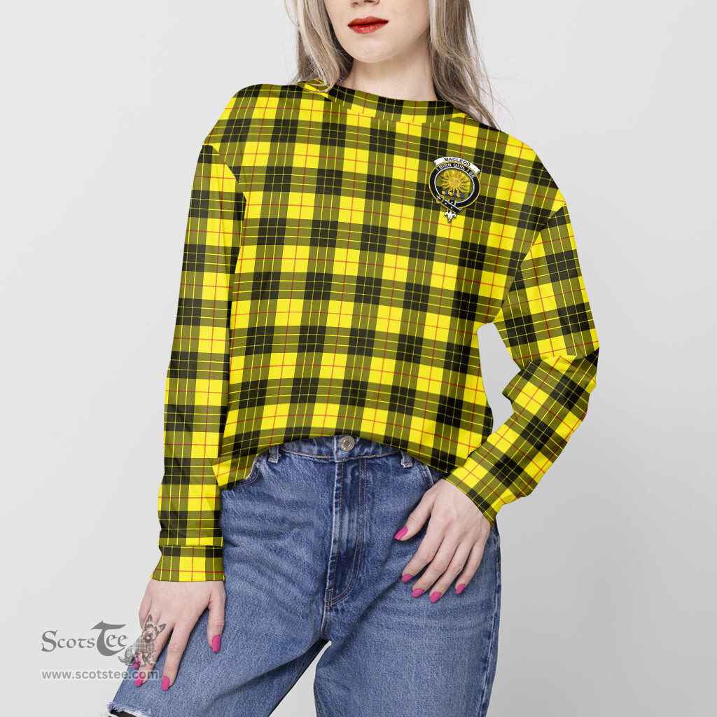 ScotsTee Shop Scottish MacLeod of Lewis Modern Clan Tartan Womens Raglan Sleeve Sweatshirt with Family Crest