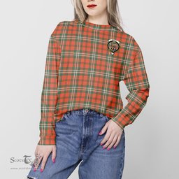 ScotsTee Shop Scottish Scott Ancient Clan Tartan Womens Raglan Sleeve Sweatshirt with Family Crest