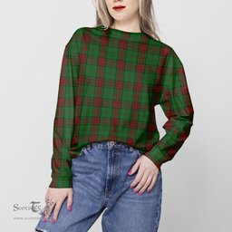 ScotsTee Shop Scottish Maxwell Hunting Clan Tartan Womens Raglan Sleeve Sweatshirt