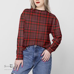 ScotsTee Shop Scottish MacAlister Clan Tartan Womens Raglan Sleeve Sweatshirt