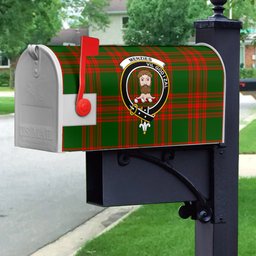 ScotsTee Shop Scottish Menzies Green Modern Clan Crest Tartan Mailbox Cover