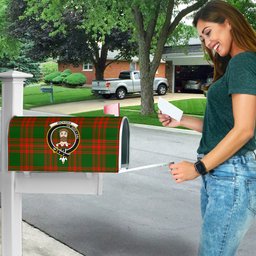 ScotsTee Shop Scottish Menzies Green Modern Clan Crest Tartan Mailbox Cover