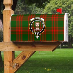 ScotsTee Shop Scottish Menzies Green Modern Clan Crest Tartan Mailbox Cover