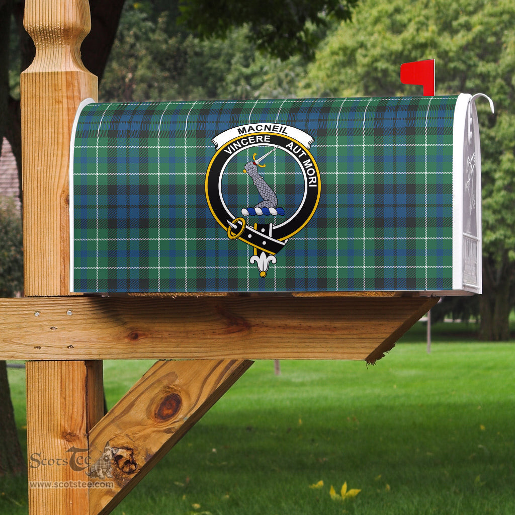ScotsTee Shop Scottish MacNeil of Colonsay Clan Crest Tartan Mailbox Cover