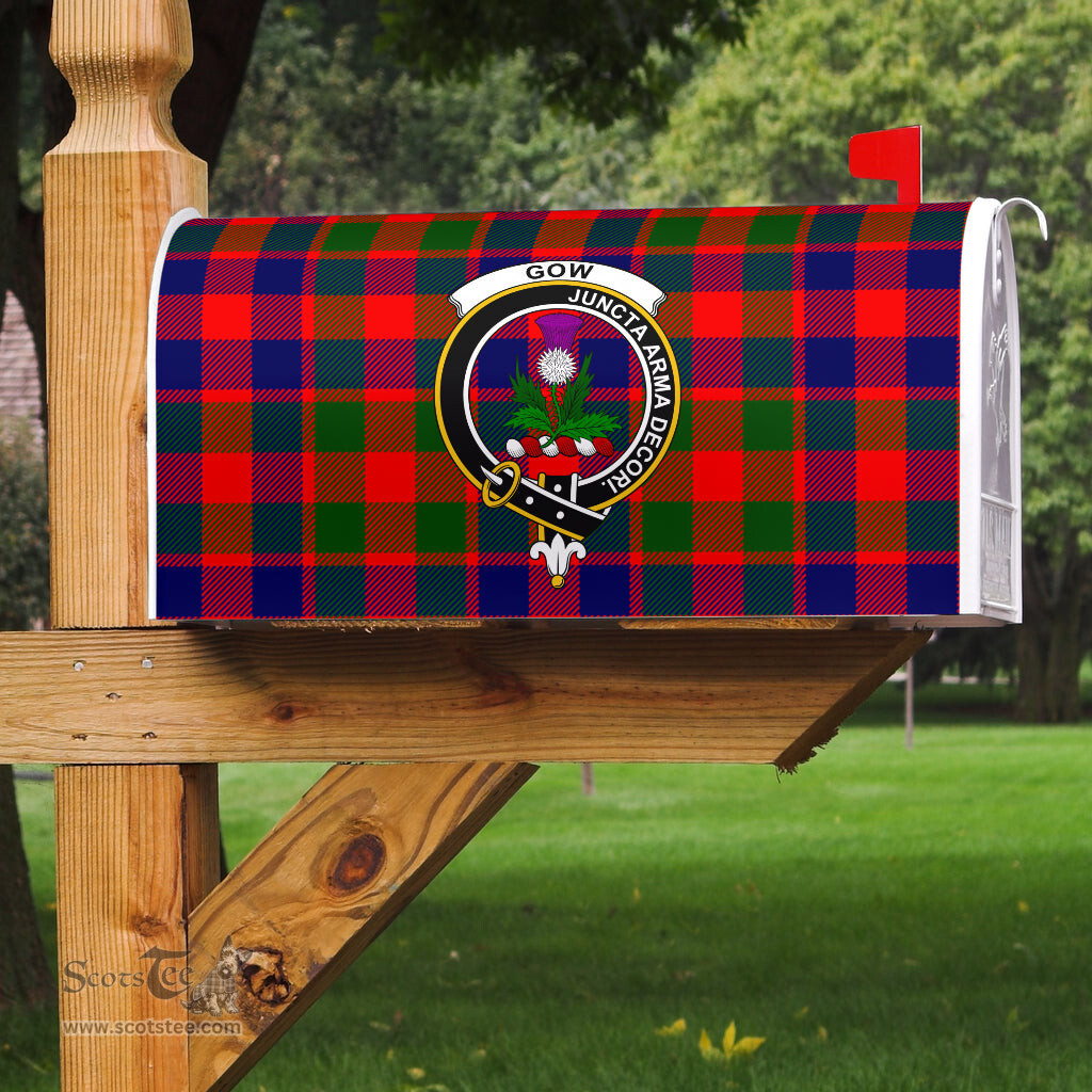 ScotsTee Shop Scottish Gow of Skeoch Clan Crest Tartan Mailbox Cover