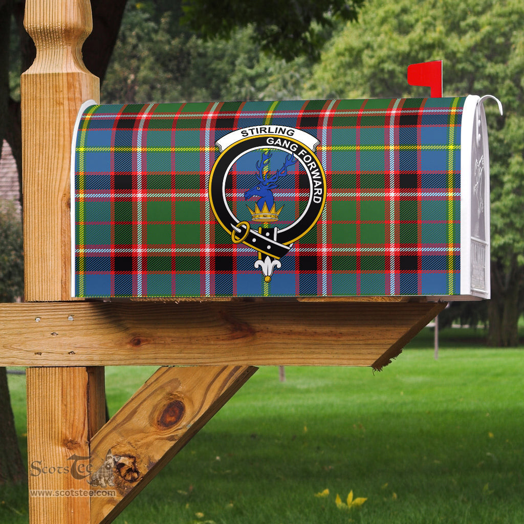 ScotsTee Shop Scottish Stirling (of Cadder-Present Chief) Clan Crest Tartan Mailbox Cover