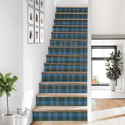 ScotsTee Shop Scottish Cockburn Modern Clan Tartan Stair Stickers