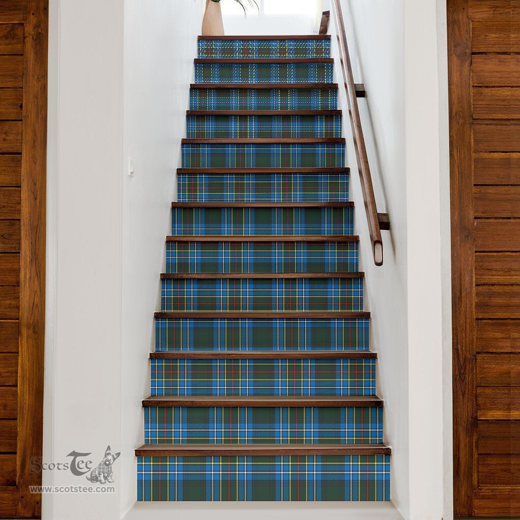 ScotsTee Shop Scottish Cockburn Modern Clan Tartan Stair Stickers