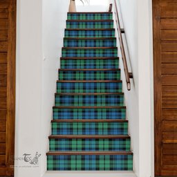 ScotsTee Shop Scottish Campbell (of Breadalbane) Clan Tartan Stair Stickers