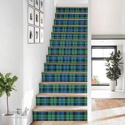 ScotsTee Shop Scottish Campbell (of Cawdor) Clan Tartan Stair Stickers