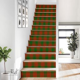 ScotsTee Shop Scottish Menzies Green Modern Clan Tartan Stair Stickers