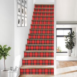 ScotsTee Shop Scottish Stewart (Stuart) of Bute Clan Tartan Stair Stickers