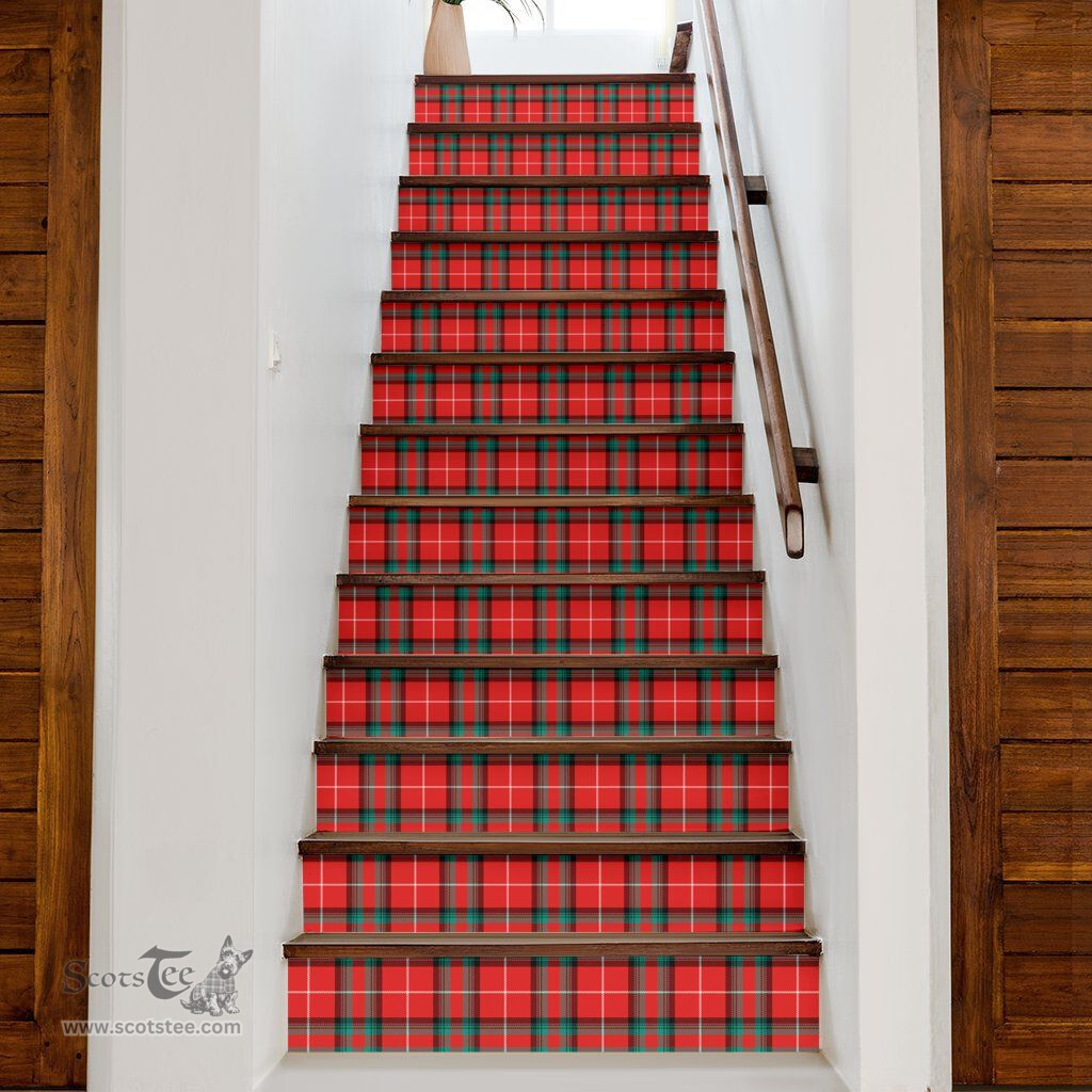 ScotsTee Shop Scottish Stewart (Stuart) of Bute Clan Tartan Stair Stickers