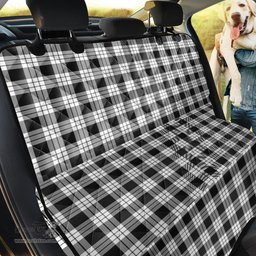 ScotsTee Shop Scottish MacFarlane Black White Clan Tartan Pet Seat Cover, Dog Car Seat Cover