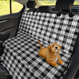 ScotsTee Shop Scottish MacFarlane Black White Clan Tartan Pet Seat Cover, Dog Car Seat Cover