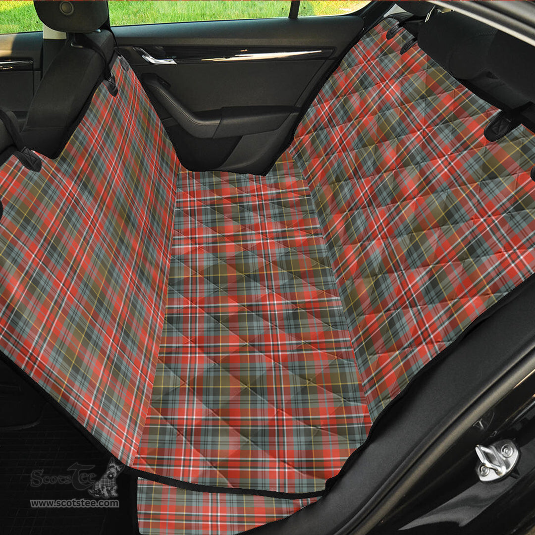 ScotsTee Shop Scottish MacPherson Weathered Clan Tartan Pet Seat Cover, Dog Car Seat Cover