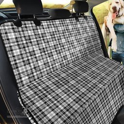 ScotsTee Shop Scottish Scott Black White Modern Clan Tartan Pet Seat Cover, Dog Car Seat Cover
