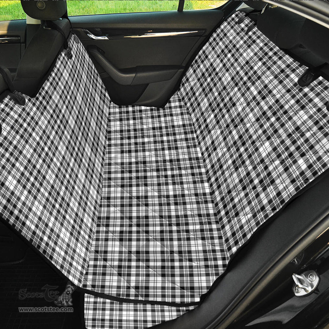 ScotsTee Shop Scottish Scott Black White Modern Clan Tartan Pet Seat Cover, Dog Car Seat Cover