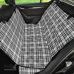 ScotsTee Shop Scottish Scott Black White Modern Clan Tartan Pet Seat Cover, Dog Car Seat Cover