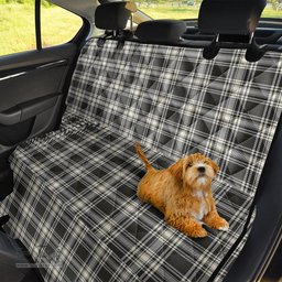 ScotsTee Shop Scottish Menzies Black White Ancient Clan Tartan Pet Seat Cover, Dog Car Seat Cover