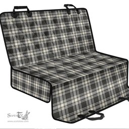 ScotsTee Shop Scottish Menzies Black White Ancient Clan Tartan Pet Seat Cover, Dog Car Seat Cover