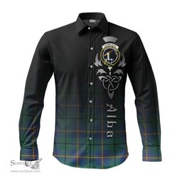 ScotsTee Shop Scottish Carmichael Ancient Clan Crest Tartan Alba Gu Brath Celtic Inspired Tartan Long Sleeve Shirt