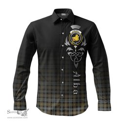 ScotsTee Shop Scottish Campbell Argyll Weathered Clan Crest Tartan Alba Gu Brath Celtic Inspired Tartan Long Sleeve Shirt