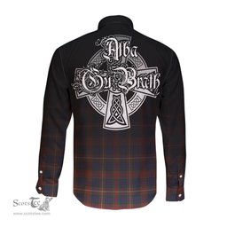 ScotsTee Shop Scottish Fraser Hunting Modern Clan Crest Tartan Alba Gu Brath Celtic Inspired Tartan Long Sleeve Shirt