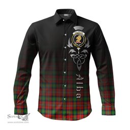 ScotsTee Shop Scottish Fullerton Clan Crest Tartan Alba Gu Brath Celtic Inspired Tartan Long Sleeve Shirt