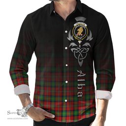 ScotsTee Shop Scottish Fullerton Clan Crest Tartan Alba Gu Brath Celtic Inspired Tartan Long Sleeve Shirt