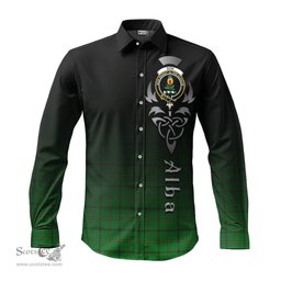 ScotsTee Shop Scottish Don Clan Crest Tartan Alba Gu Brath Celtic Inspired Tartan Long Sleeve Shirt