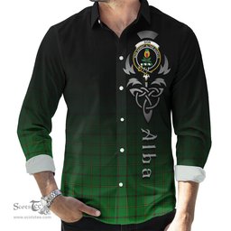 ScotsTee Shop Scottish Don Clan Crest Tartan Alba Gu Brath Celtic Inspired Tartan Long Sleeve Shirt