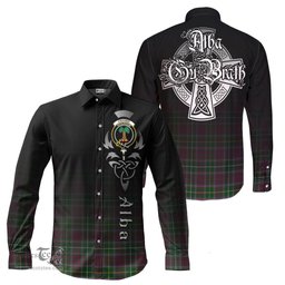 ScotsTee Shop Scottish Crosbie Clan Crest Tartan Alba Gu Brath Celtic Inspired Tartan Long Sleeve Shirt